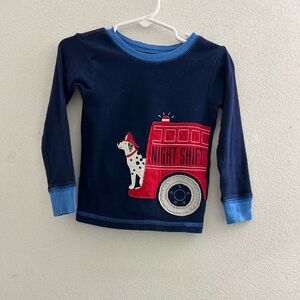 Toddler Navy Blue 'Night Shift' Fire Truck Long-Sleeve Top